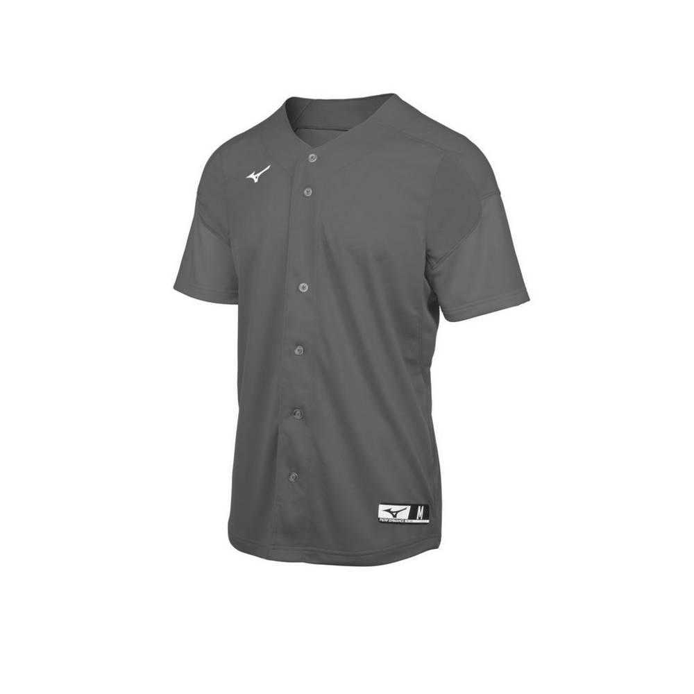 Mizuno Men's Aerolite Full Button Baseball Jersey Grey (350713-DOK)